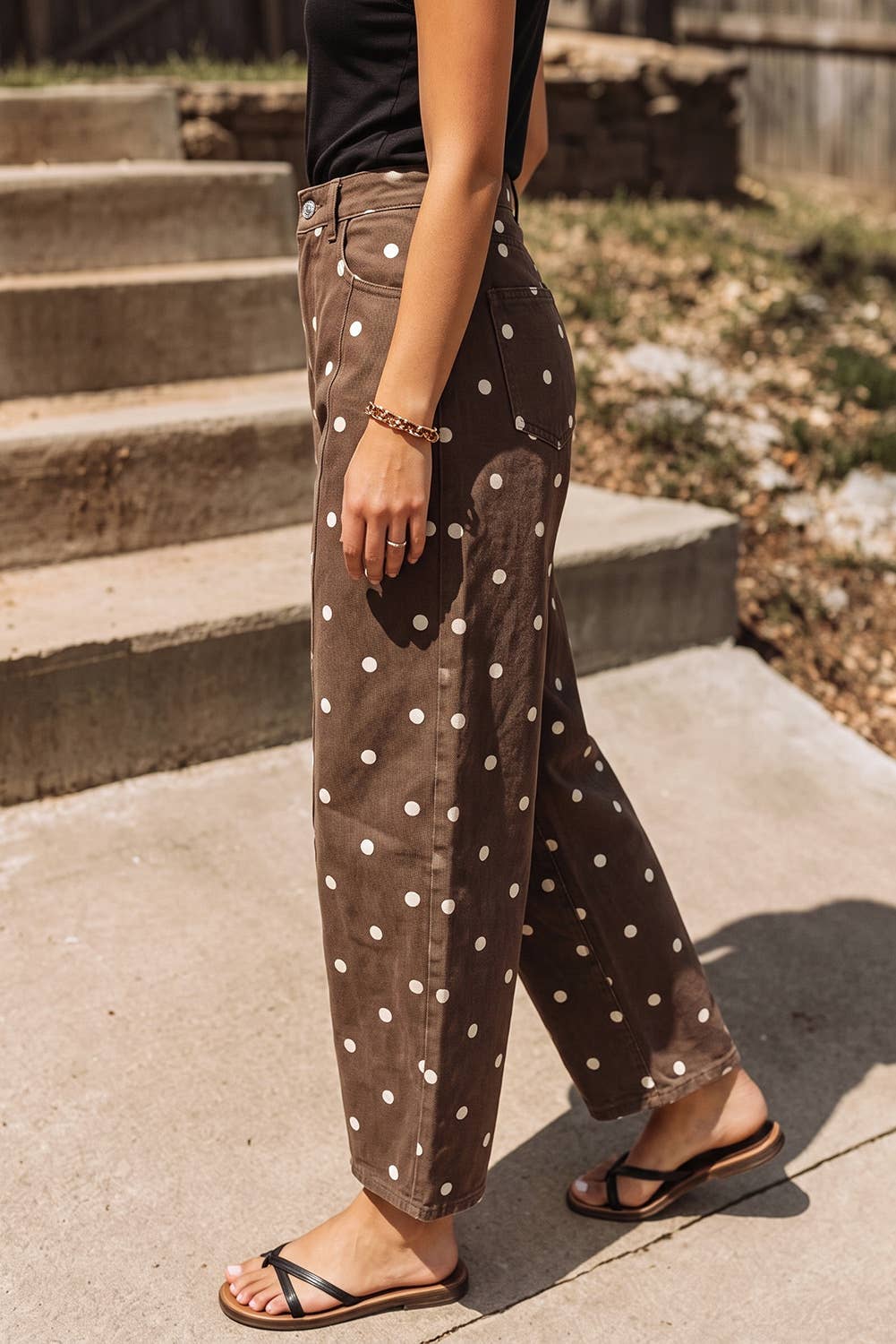 Cocoa Dot Barrel Jeans