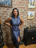 Front Porch Denim Maxi Dress