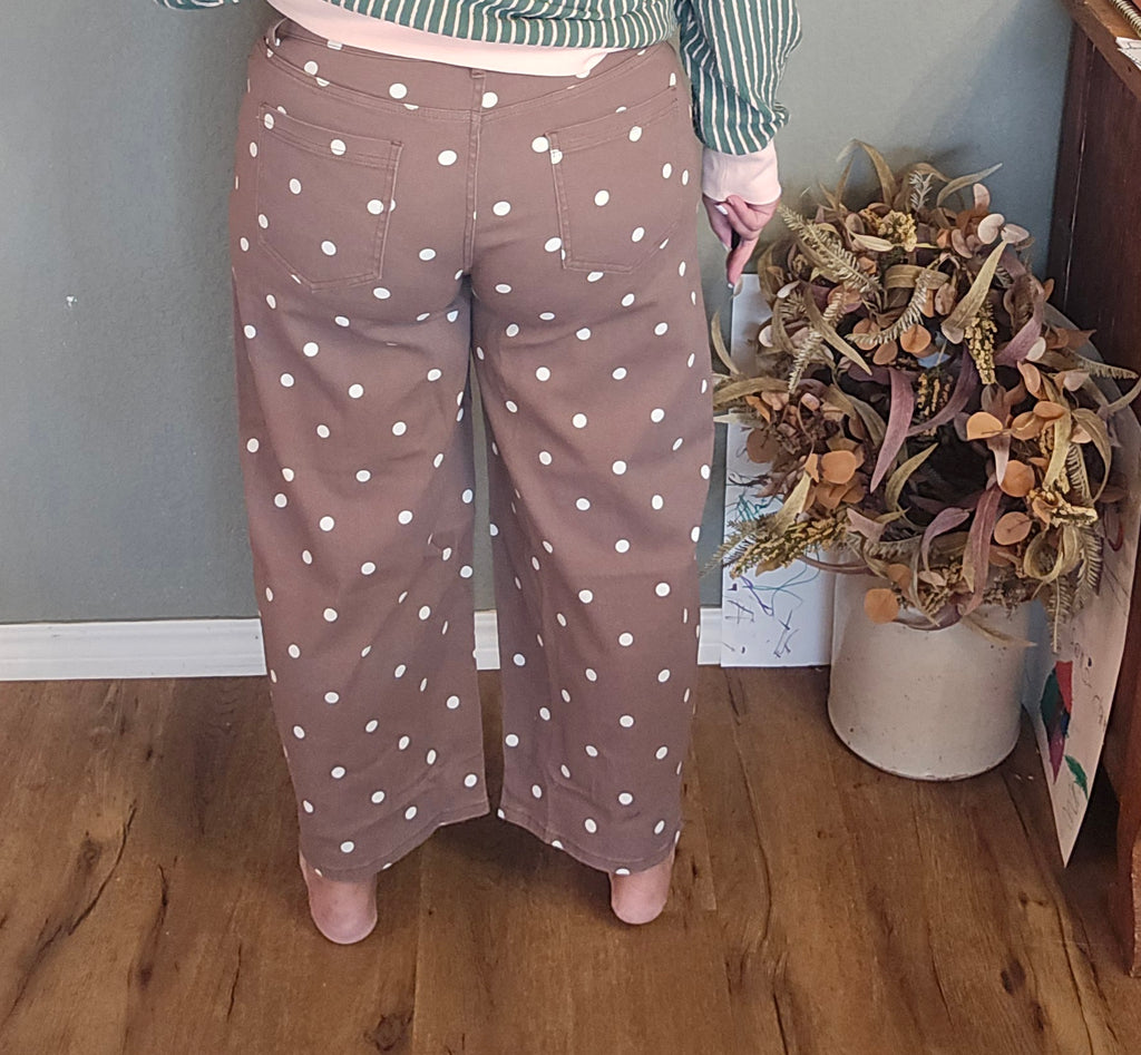 Cocoa Dot Barrel Jeans
