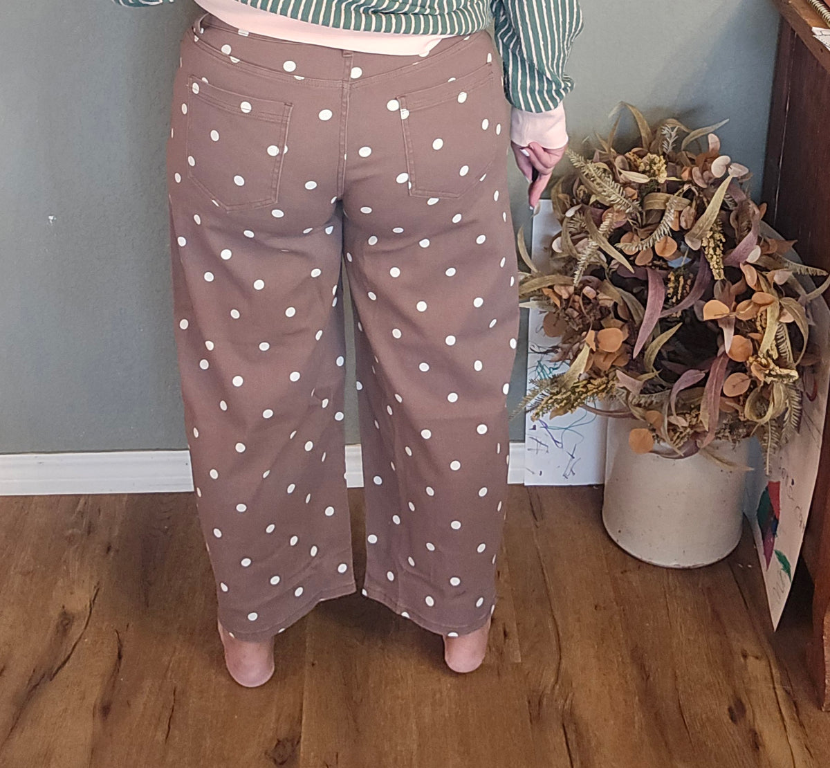 Cocoa Dot Barrel Jeans