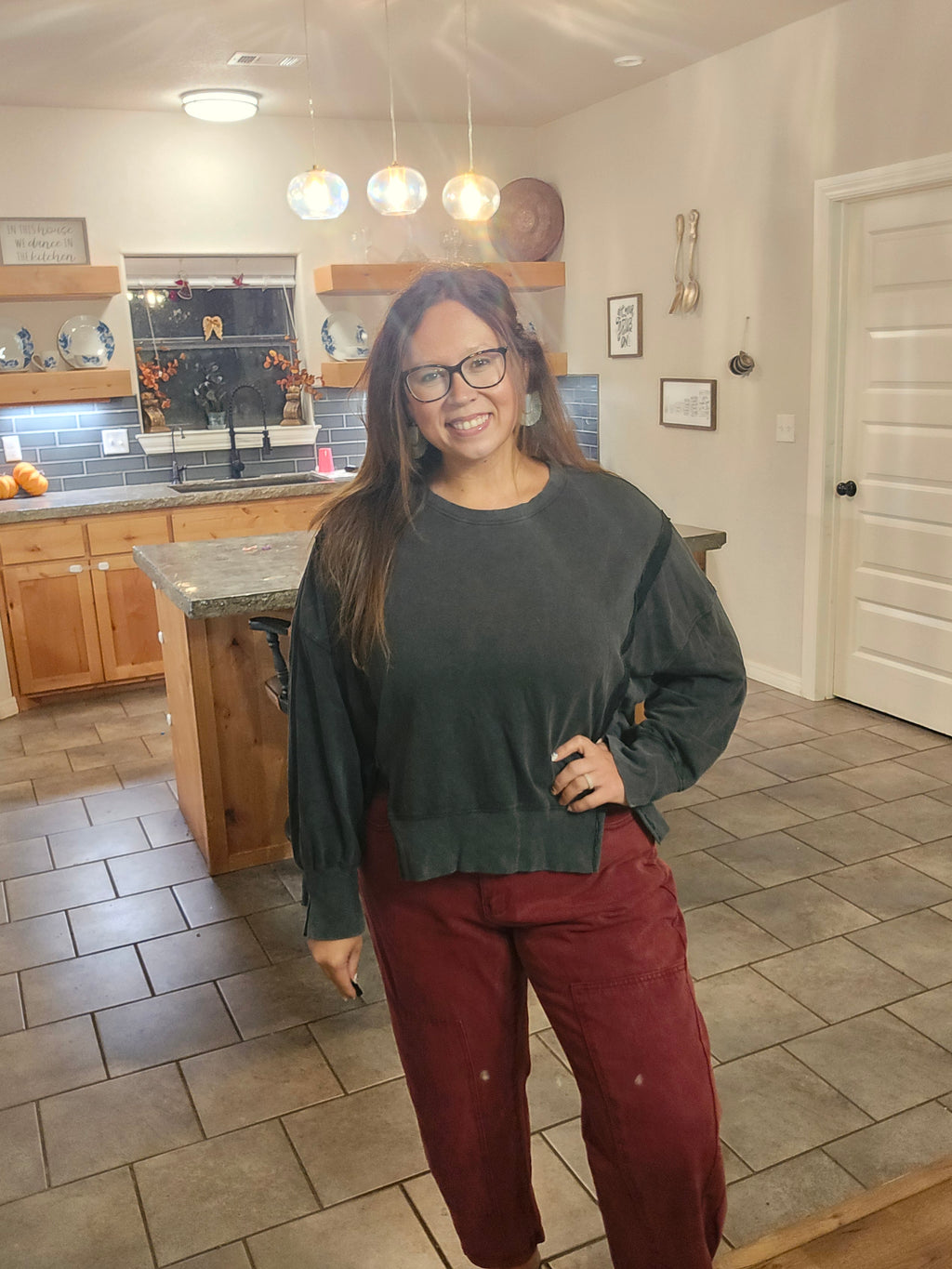 Black Butterfly Embroidery Pullover