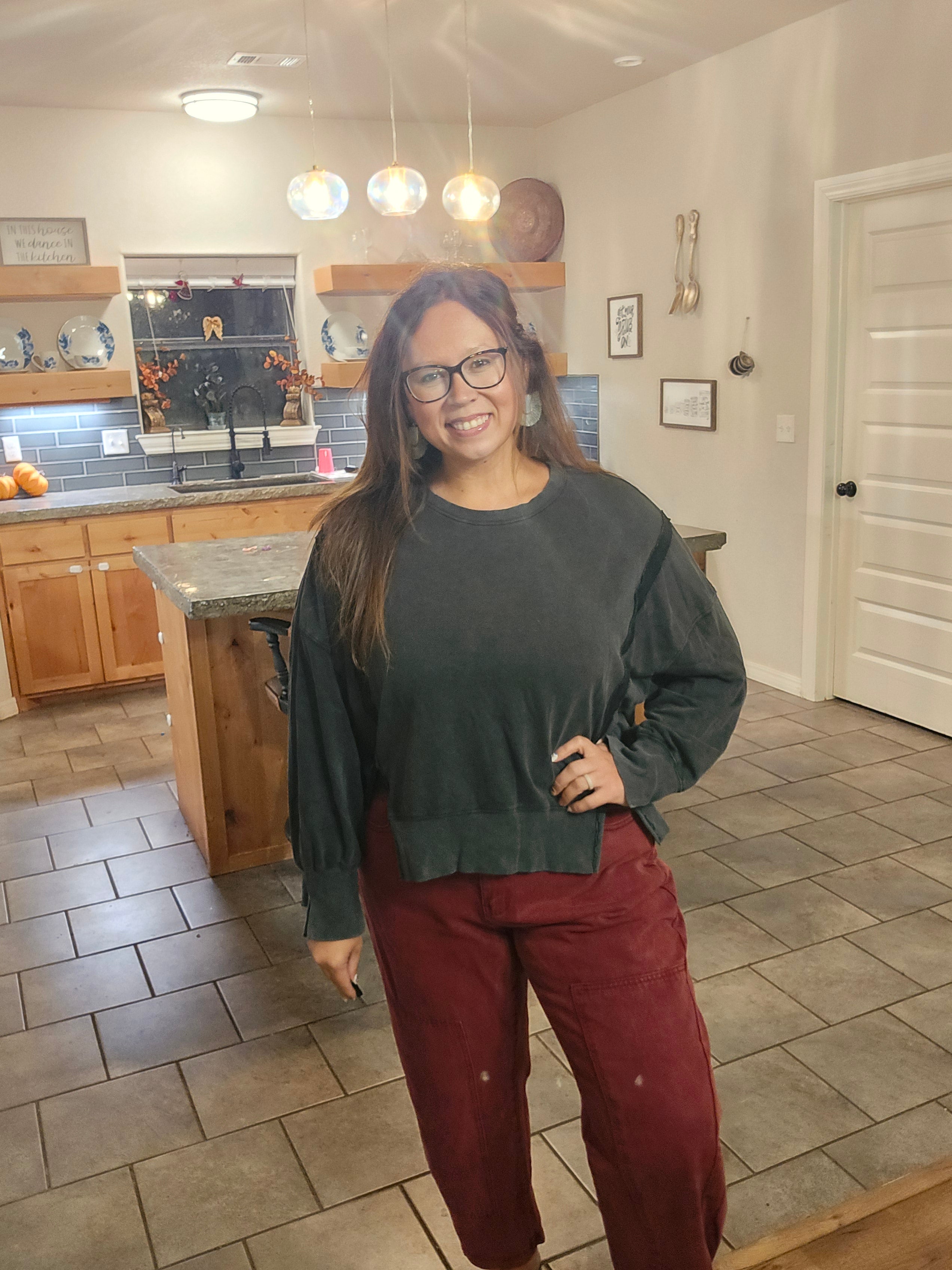 Black Butterfly Embroidery Pullover