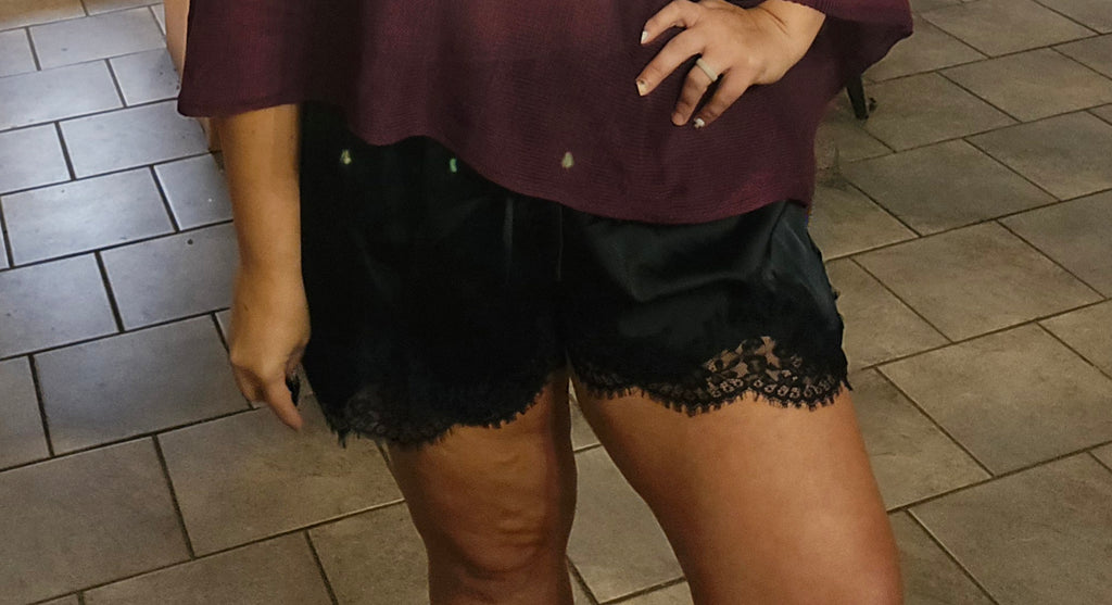 Black Contrast Lace Bottoms