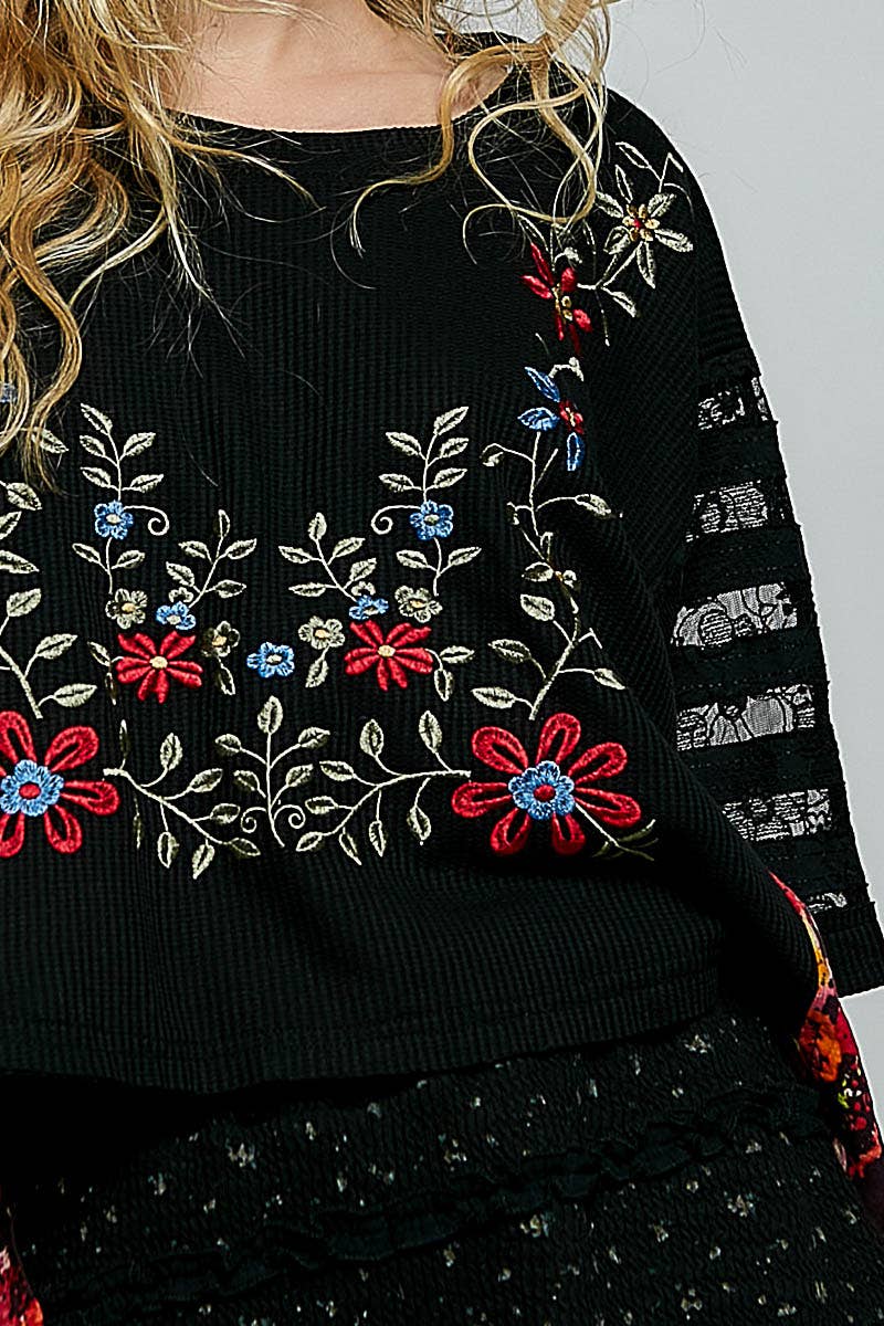 Garden Soul Embroidery Top