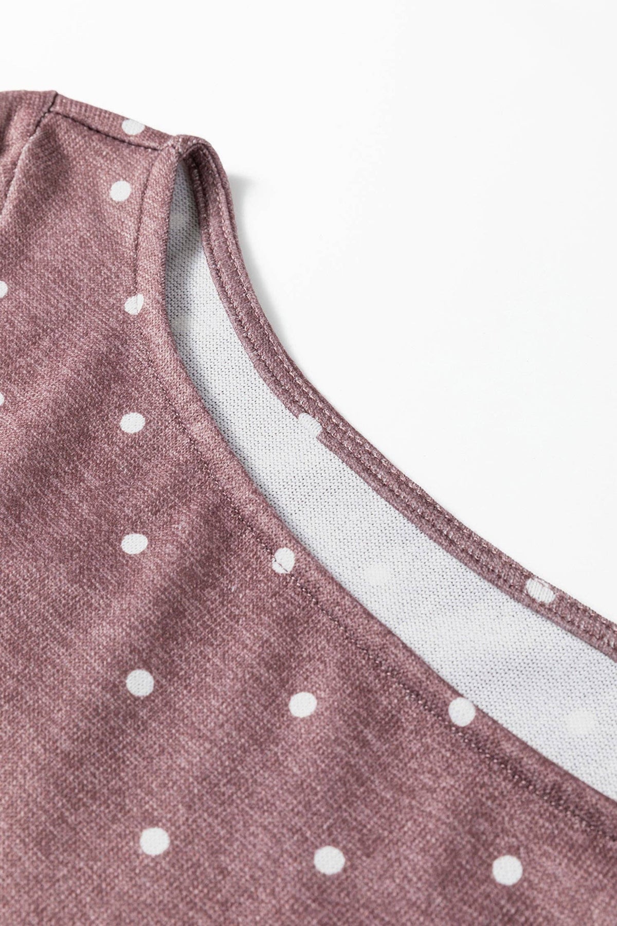 OMG! Polka Dot Boatneck Long Sleeve Knit T-Shirt