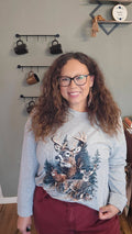 Deer Scene Graphic Sweatshirt