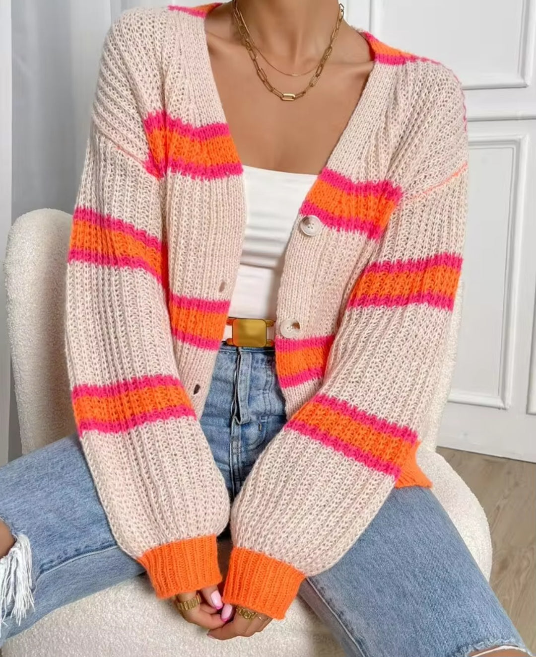 The Belle Stripe Cardigan