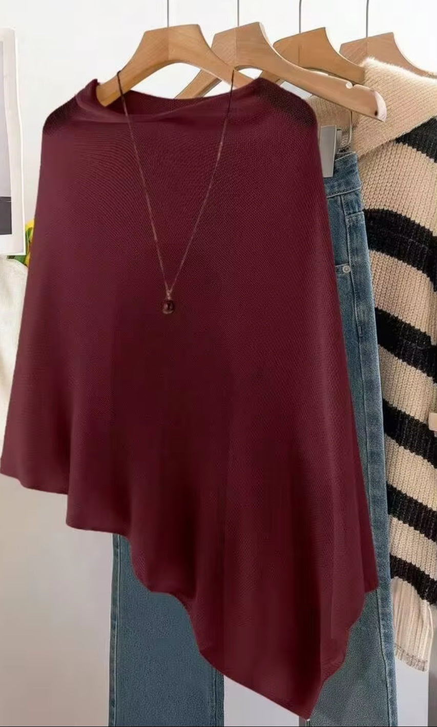 Burgundy Oversized Knit Top