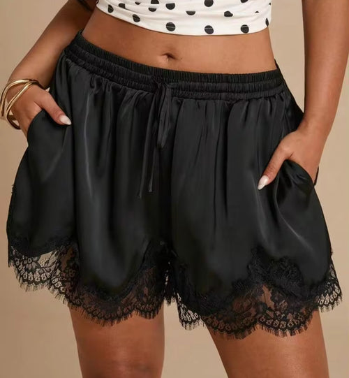 Black Contrast Lace Bottoms