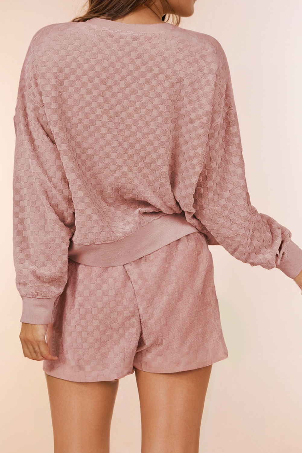 Dusty Pink Checkered Lounge Set