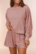 Dusty Pink Checkered Lounge Set