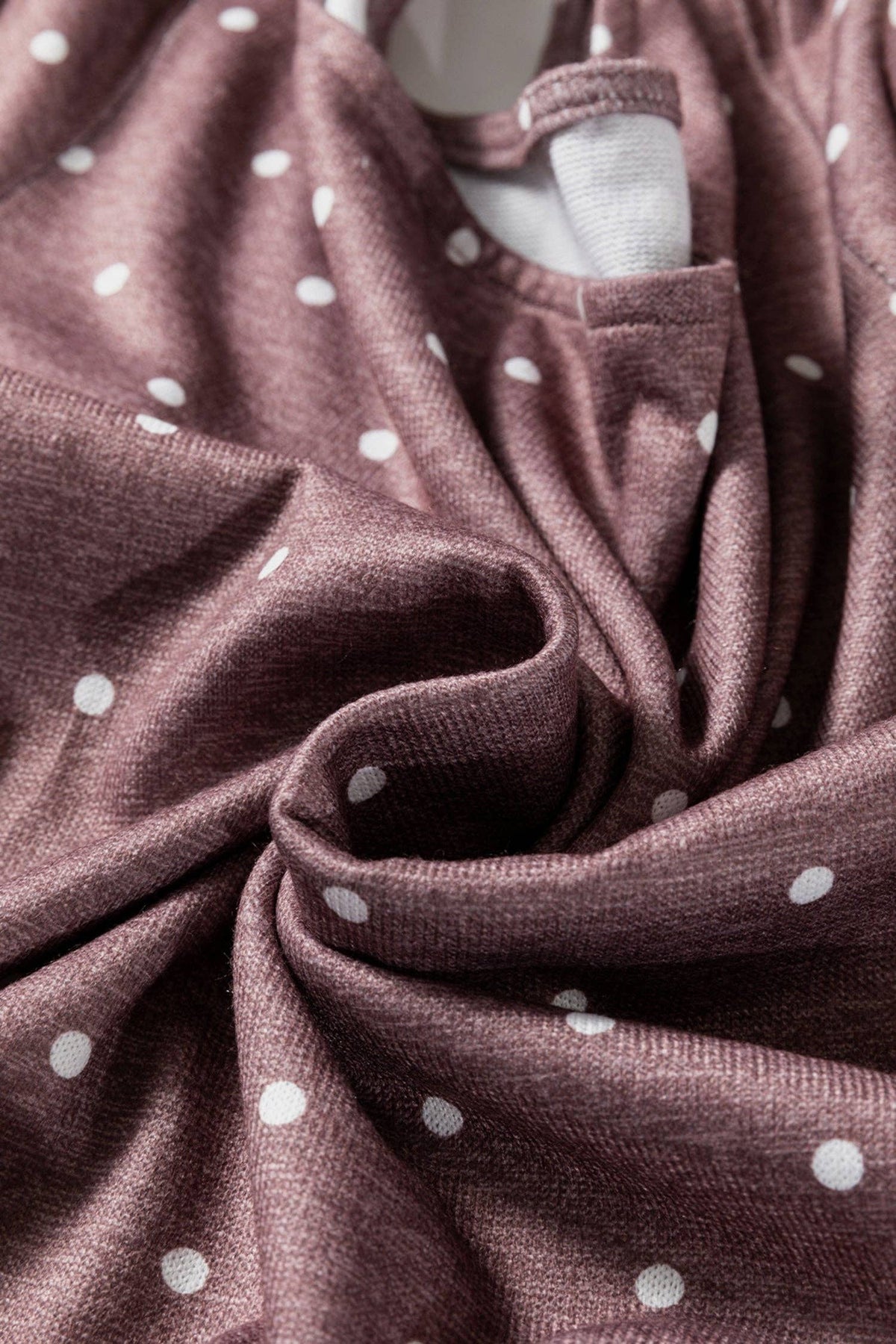 OMG! Polka Dot Boatneck Long Sleeve Knit T-Shirt